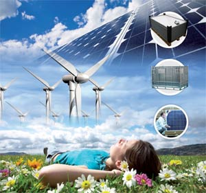 solar power, wind power